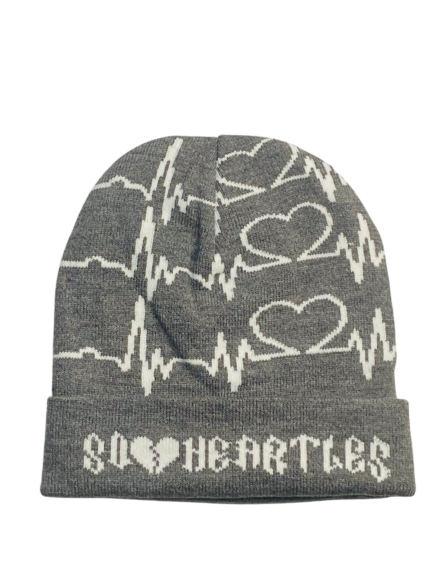 Grey Heartles Monitor Beanie