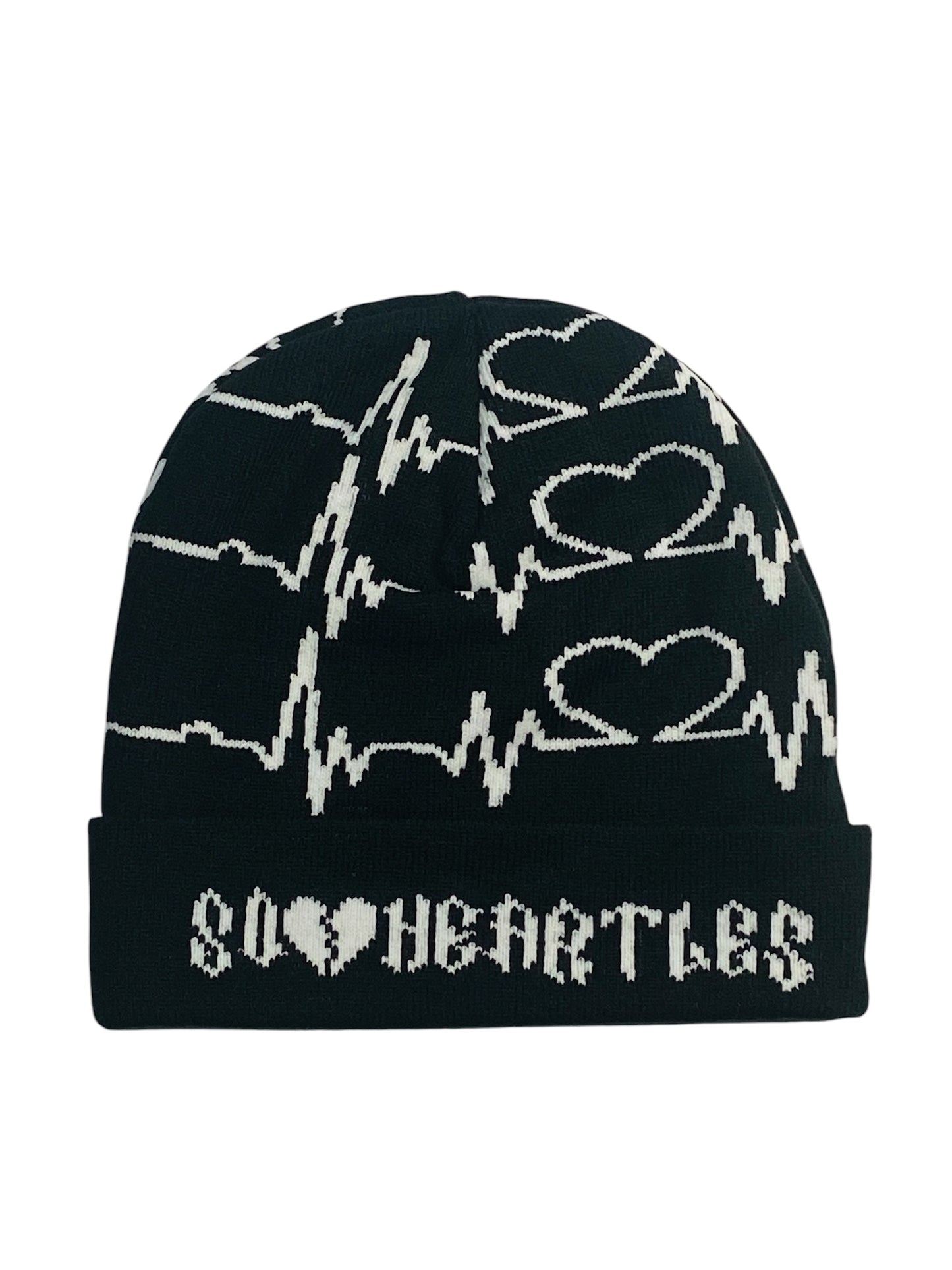 Black Heartles Monitor Beanie