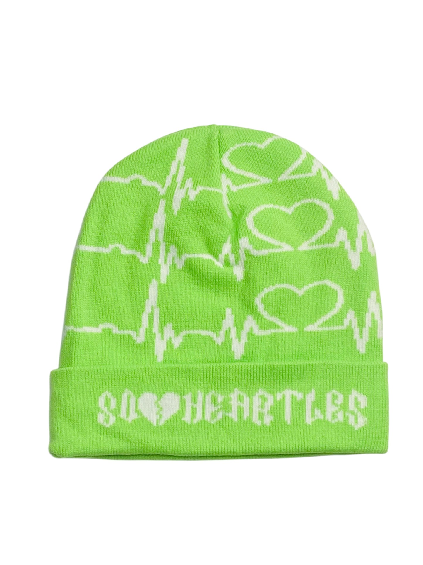 Green Heartles Monitor Beanie