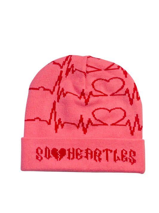 Pink Heartles Monitor Beanie